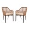 Merrick Lane Magnolia Outdoor Furniture Sets 2 Piece All-Weather Woven Patio Chairs With Cushions